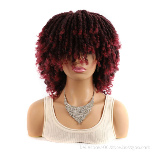 African small curly wig head illustration African tube curly hollow curly small dirty braid wig headgear wigs